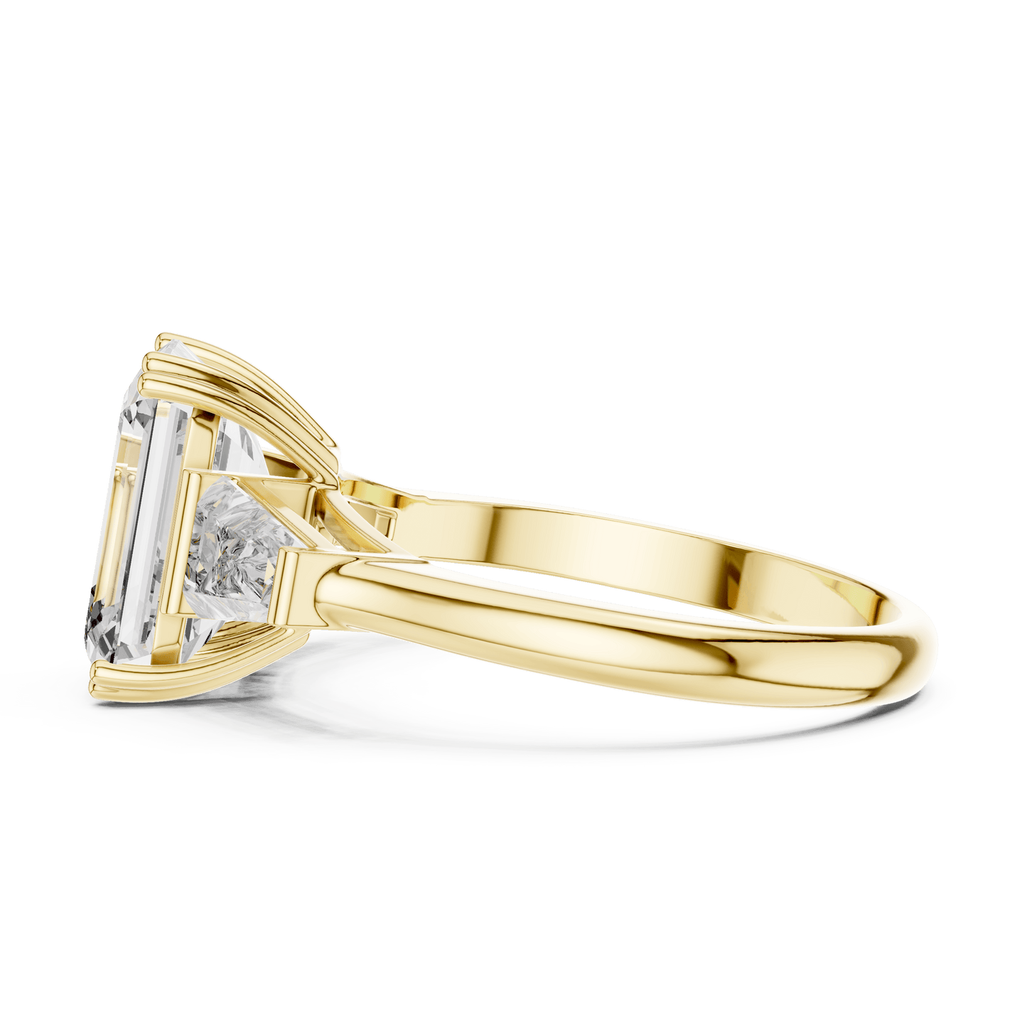 Emerald Cut Diamond Engagement Ring with Side Stones