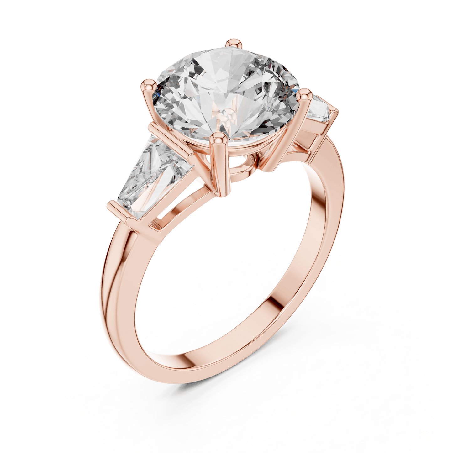 Round and Tapered Baguette Trio Ring