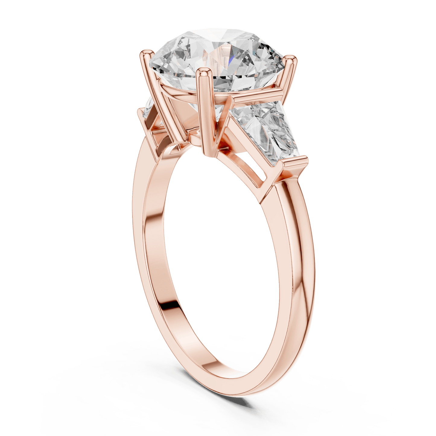 Round and Tapered Baguette Trio Ring