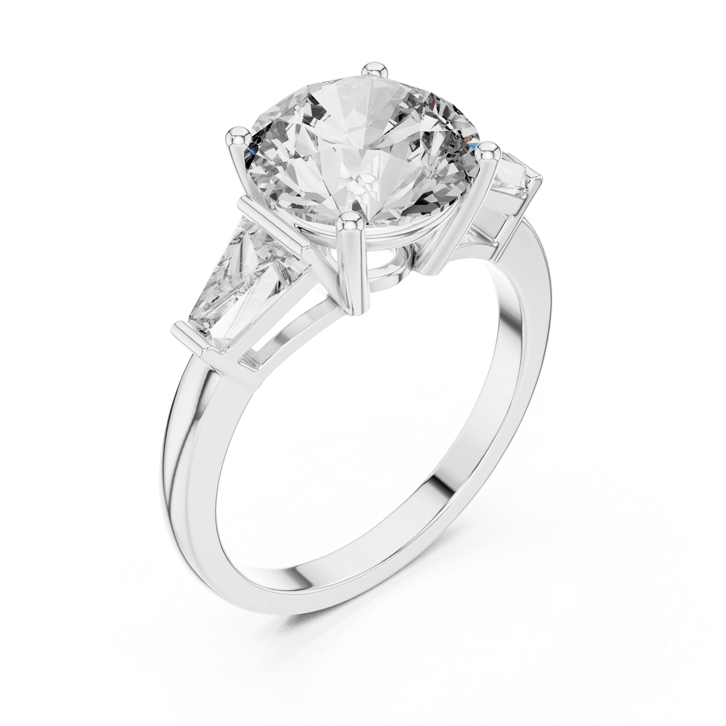 Round and Tapered Baguette Trio Ring