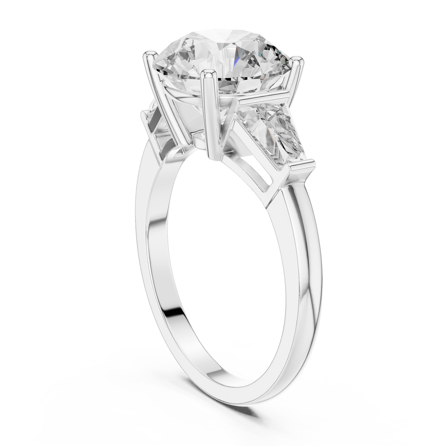 Round and Tapered Baguette Trio Ring