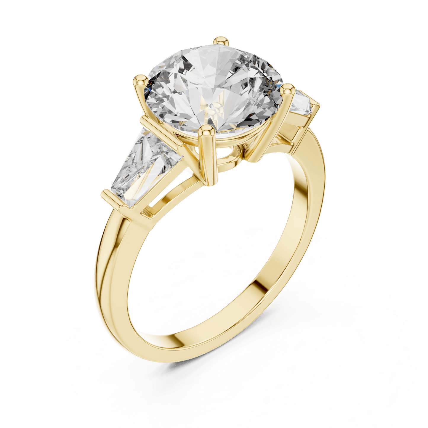 Round and Tapered Baguette Trio Ring