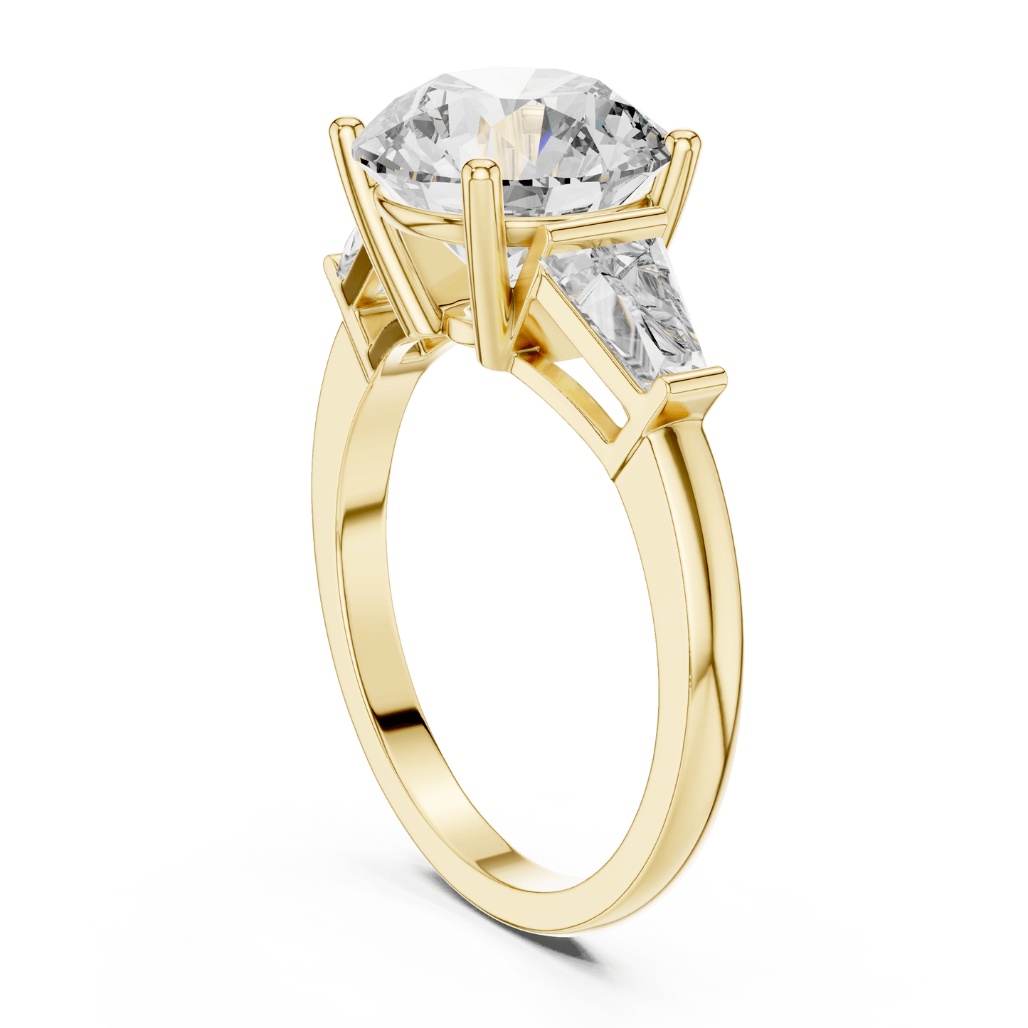 Round and Tapered Baguette Trio Ring