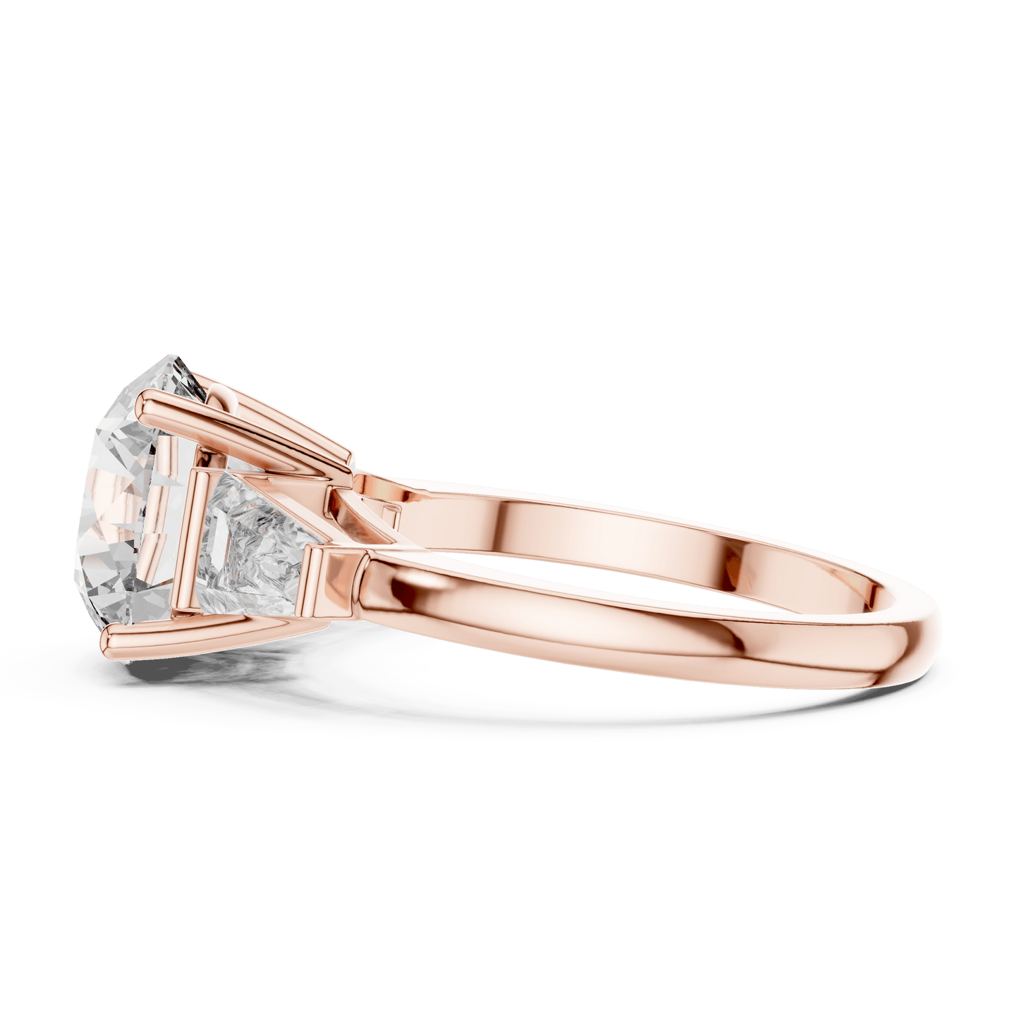 Round and Tapered Baguette Trio Ring