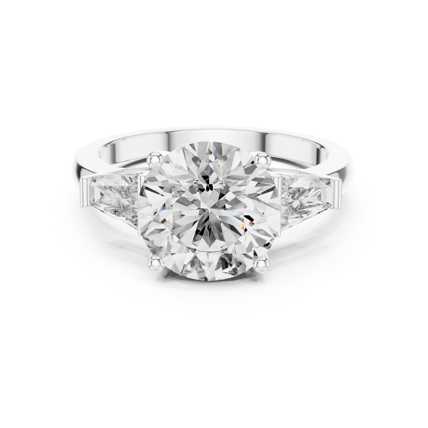 Round and Tapered Baguette Trio Ring