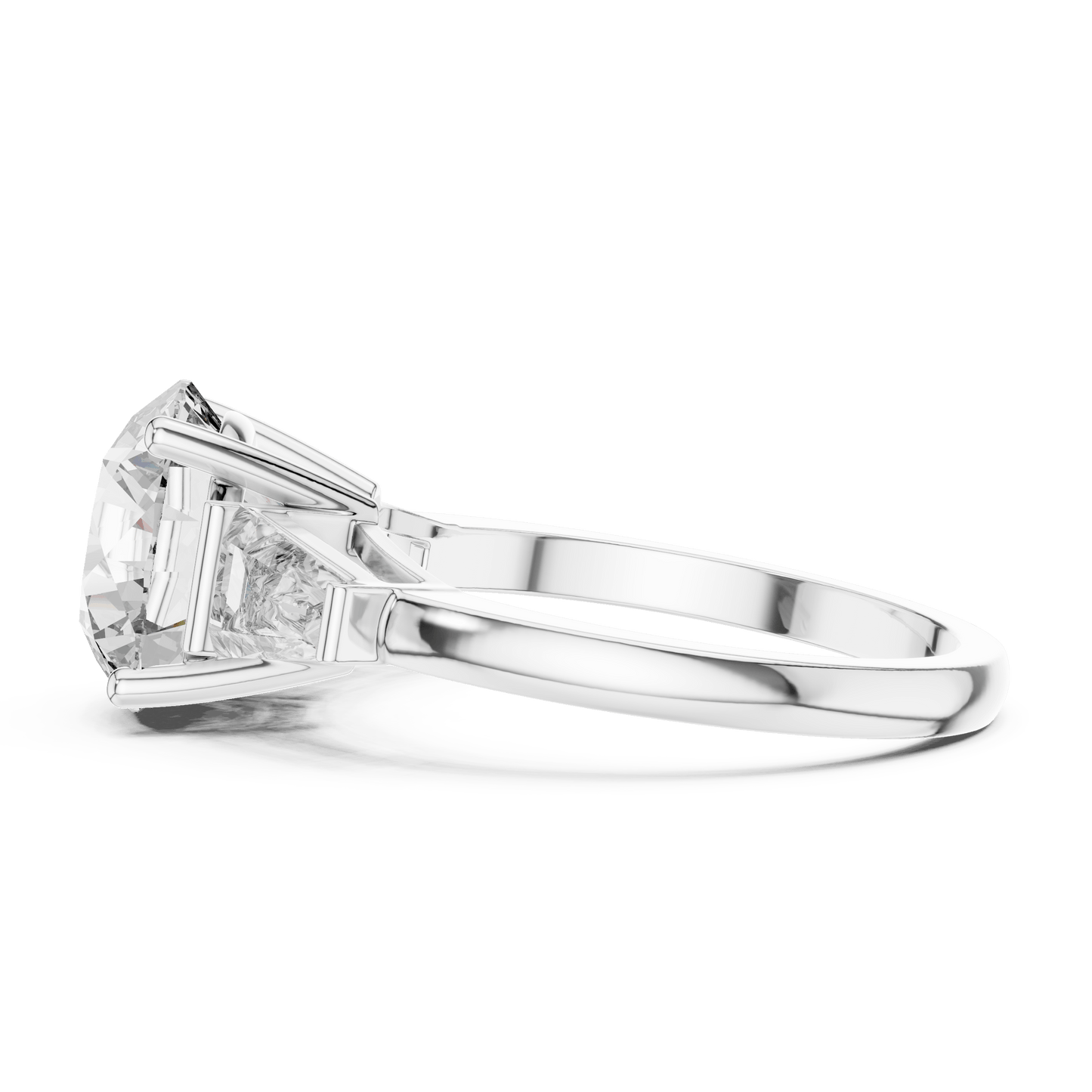 Round and Tapered Baguette Trio Ring