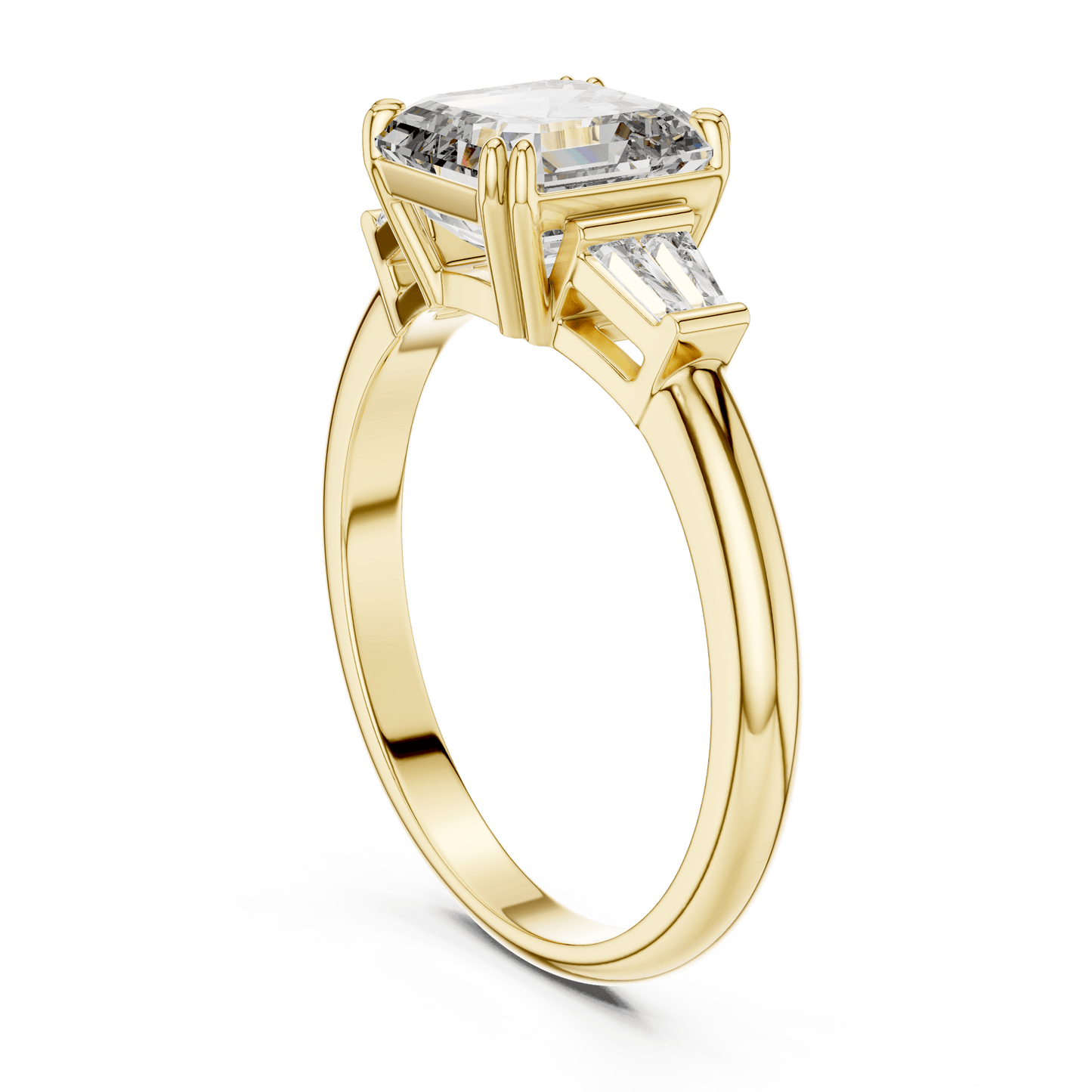 Asscher Cut Diamond Ring with Tapered Baguettes