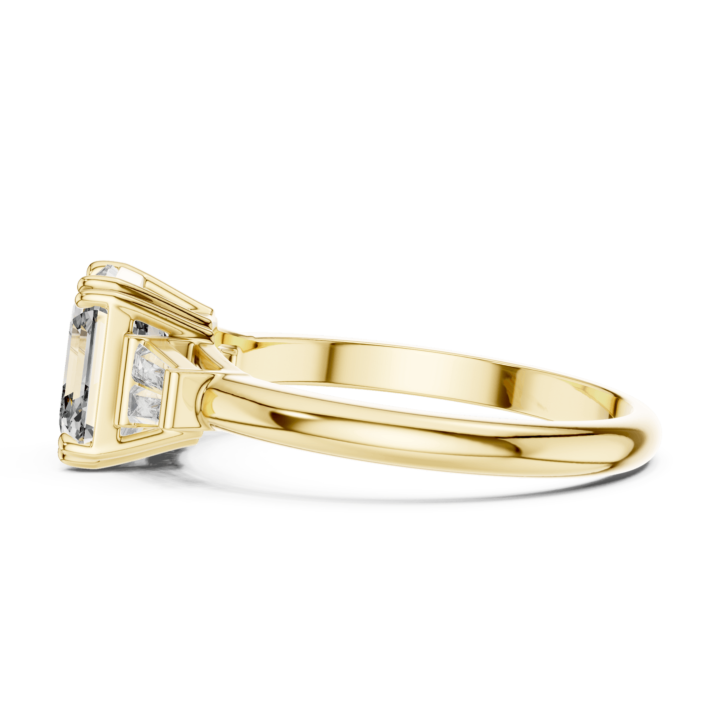Asscher Cut Diamond Ring with Tapered Baguettes