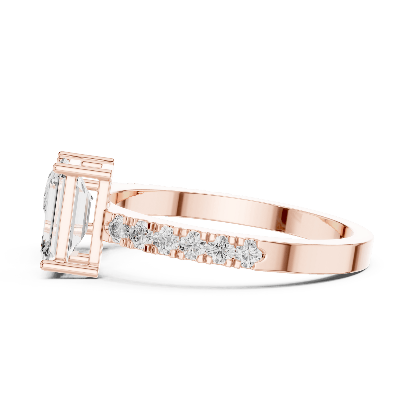 Toi et Moi Pear and Emerald Cut Diamond Ring