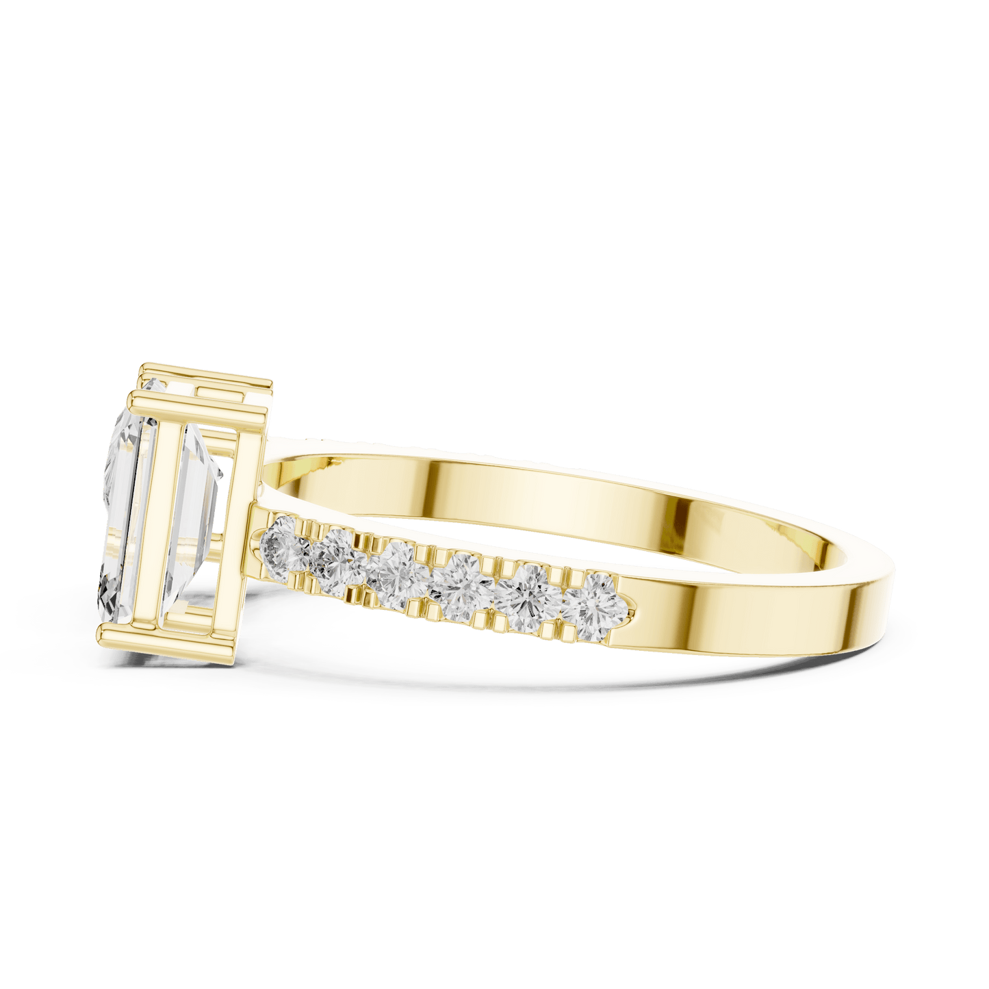 Toi et Moi Pear and Emerald Cut Diamond Ring