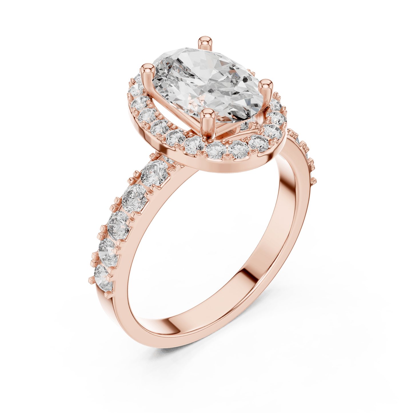 Classic Oval Cut Halo Engagement Ring