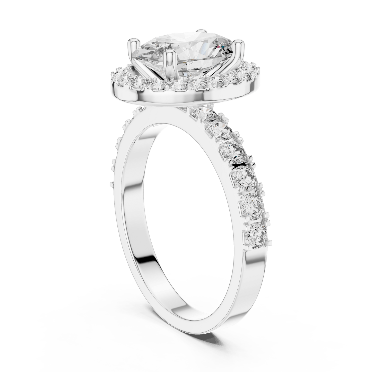 Classic Oval Cut Halo Engagement Ring