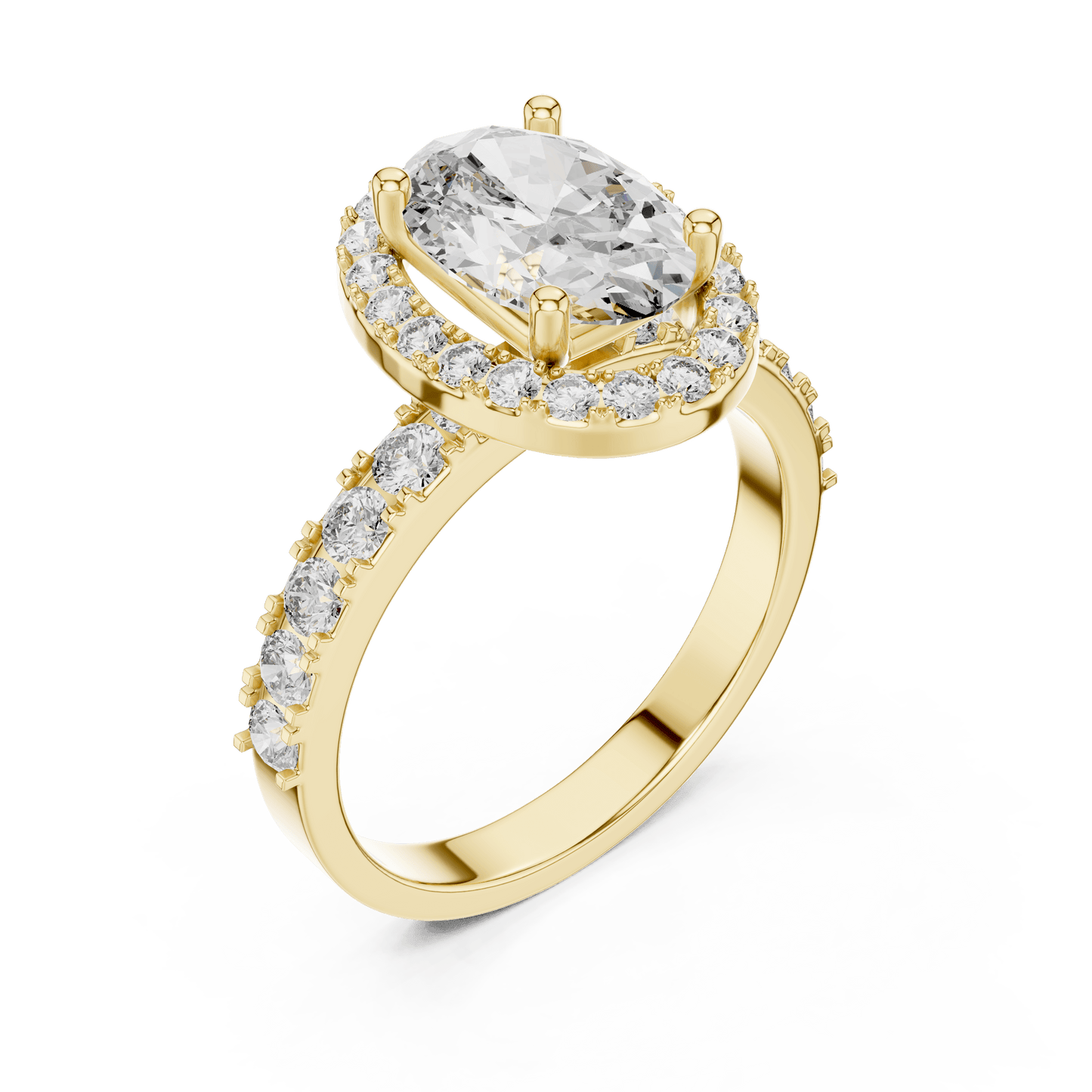 Classic Oval Cut Halo Engagement Ring