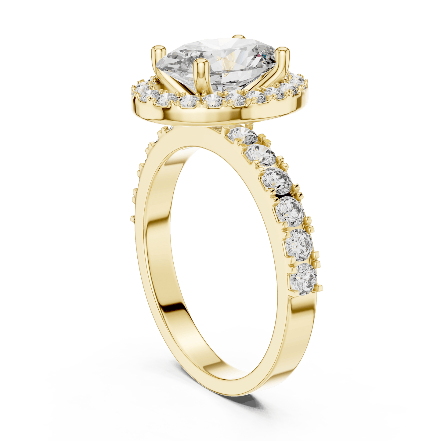 Classic Oval Cut Halo Engagement Ring