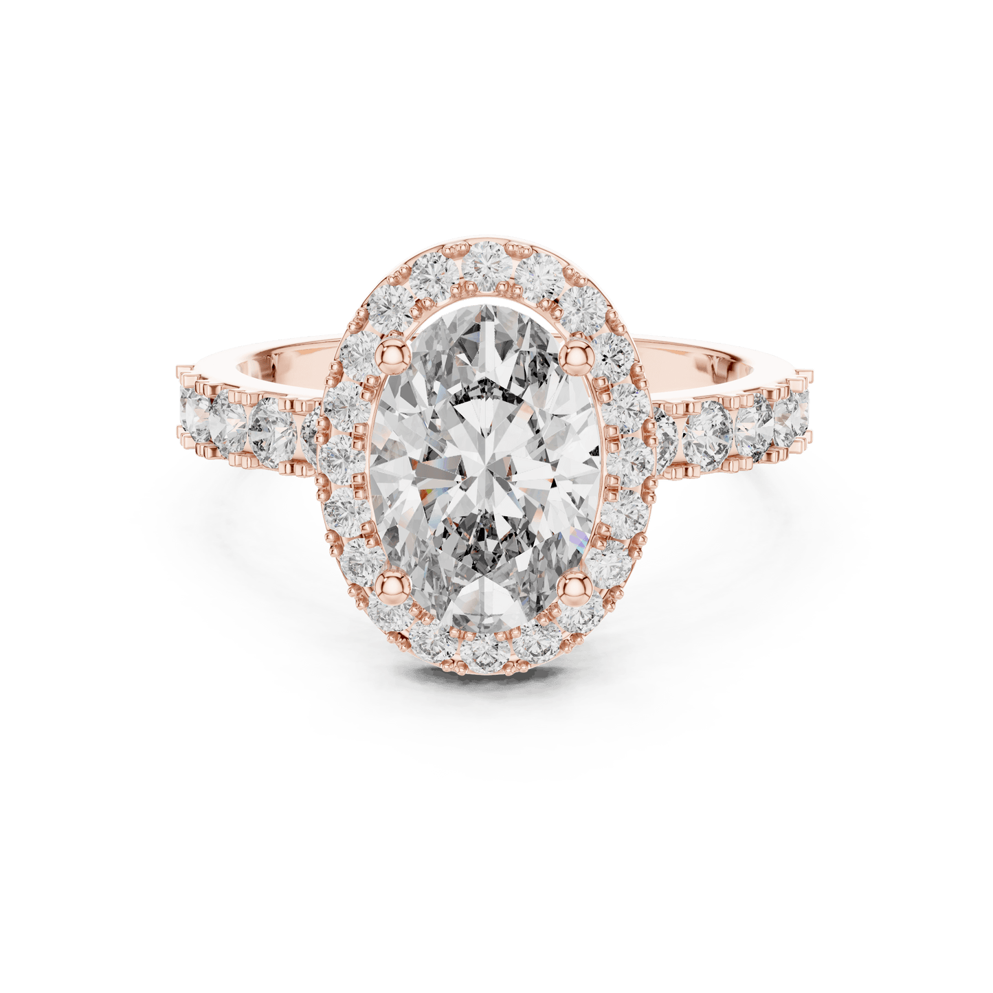 Classic Oval Cut Halo Engagement Ring