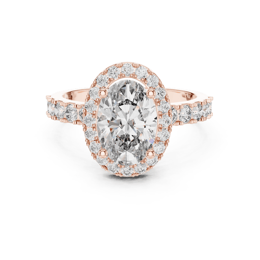 Classic Oval Cut Halo Engagement Ring