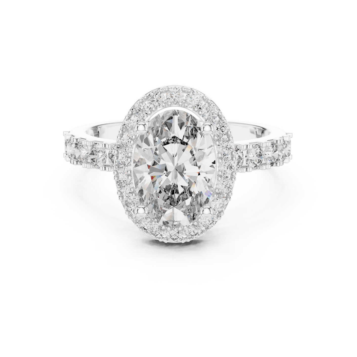 Classic Oval Cut Halo Engagement Ring
