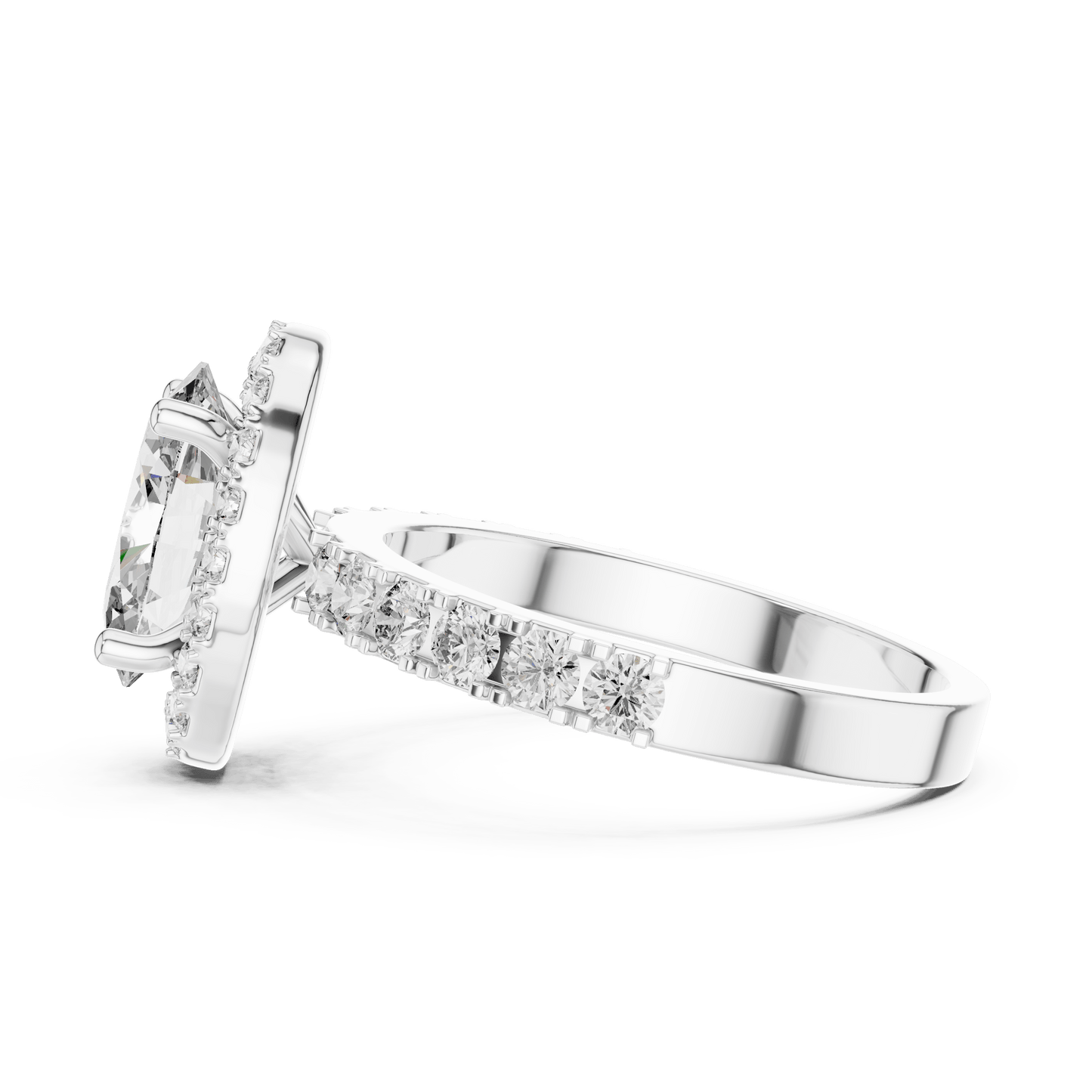 Classic Oval Cut Halo Engagement Ring