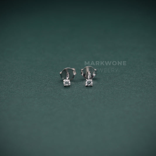 Princess Cut Solitaire Stud Earrings