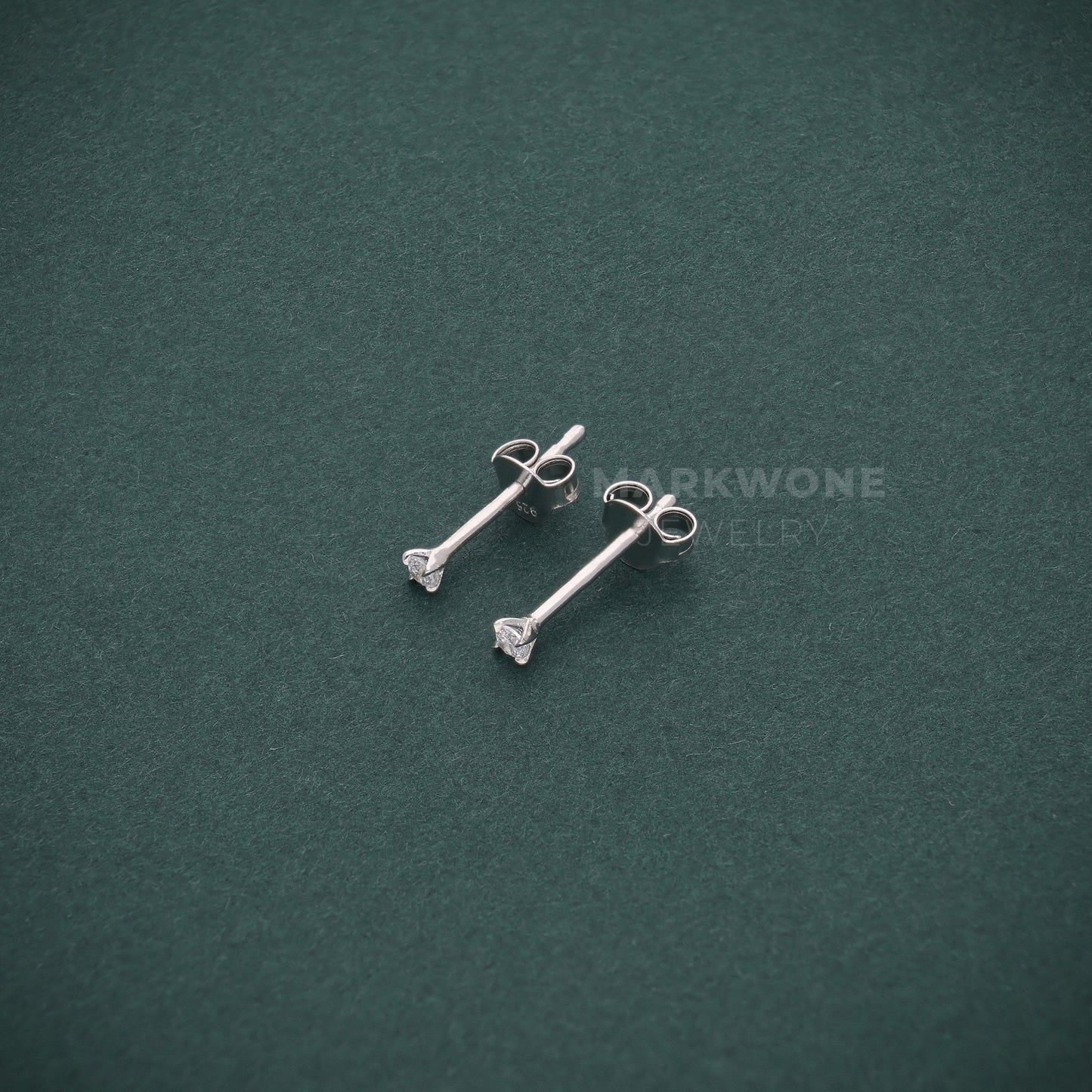 Princess Cut Solitaire Stud Earrings