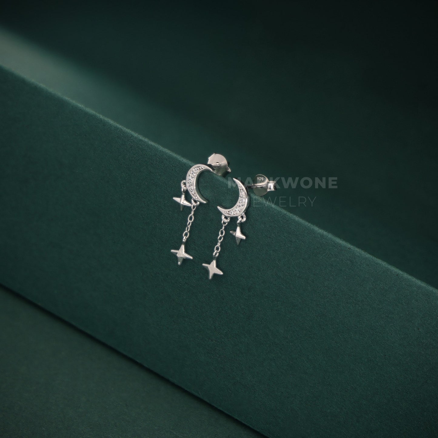 Tiny Moon Star Earrings