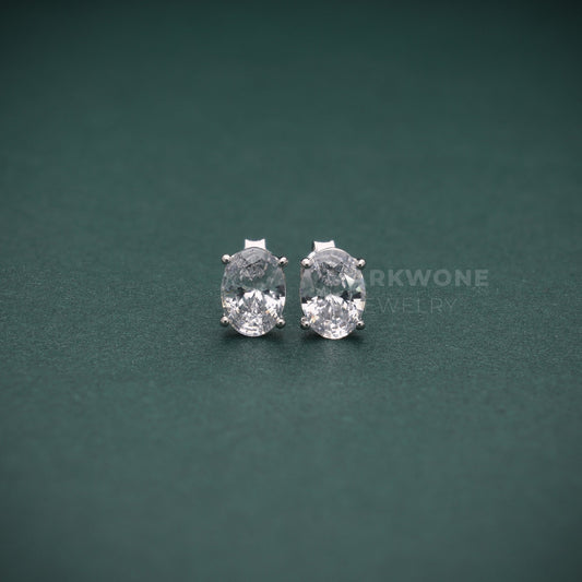 Oval-Cut Solitaire Stud Earrings