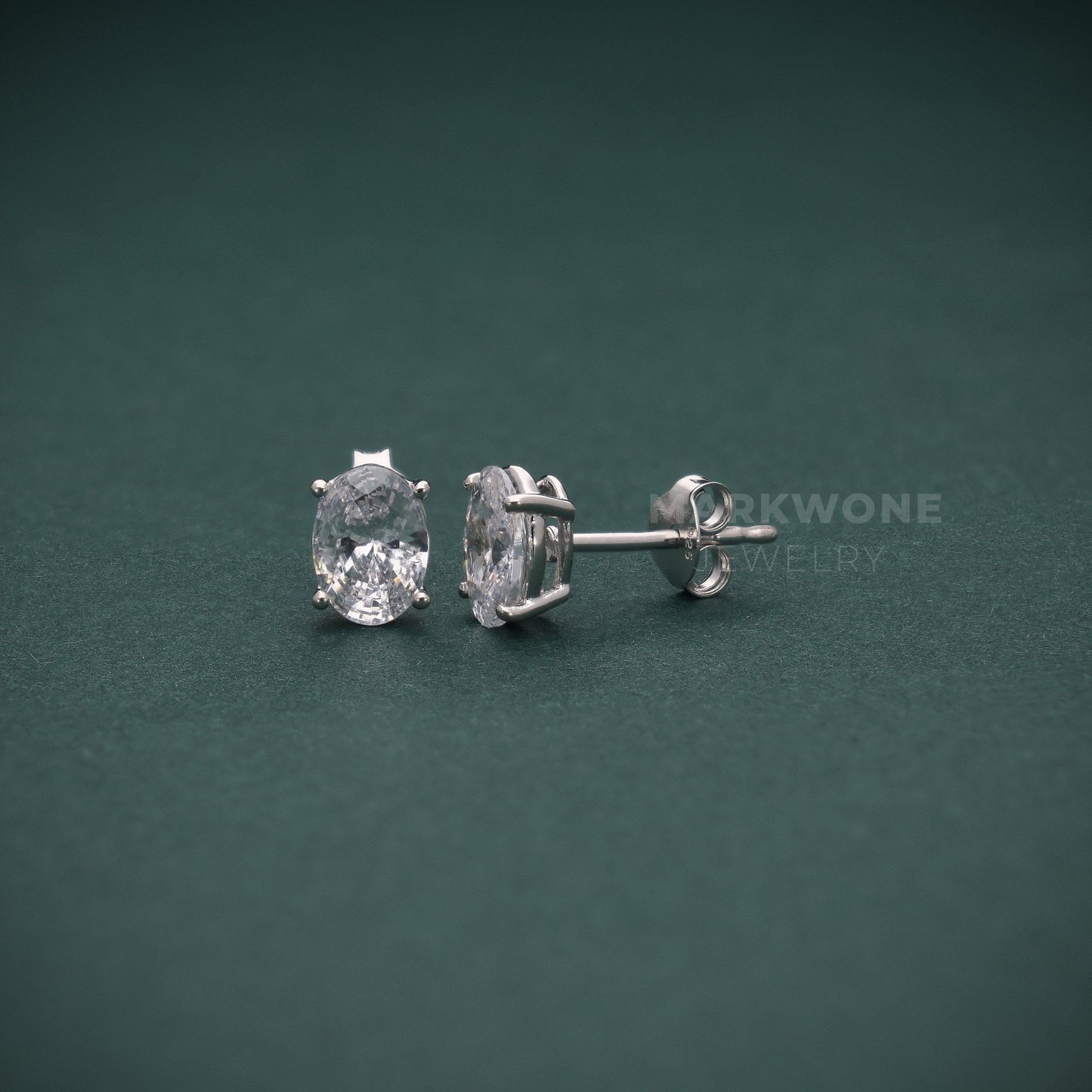 Oval-Cut Solitaire Stud Earrings