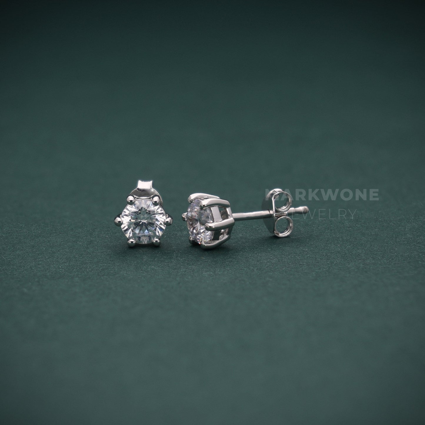 Six Prong Diamond Stud Earrings