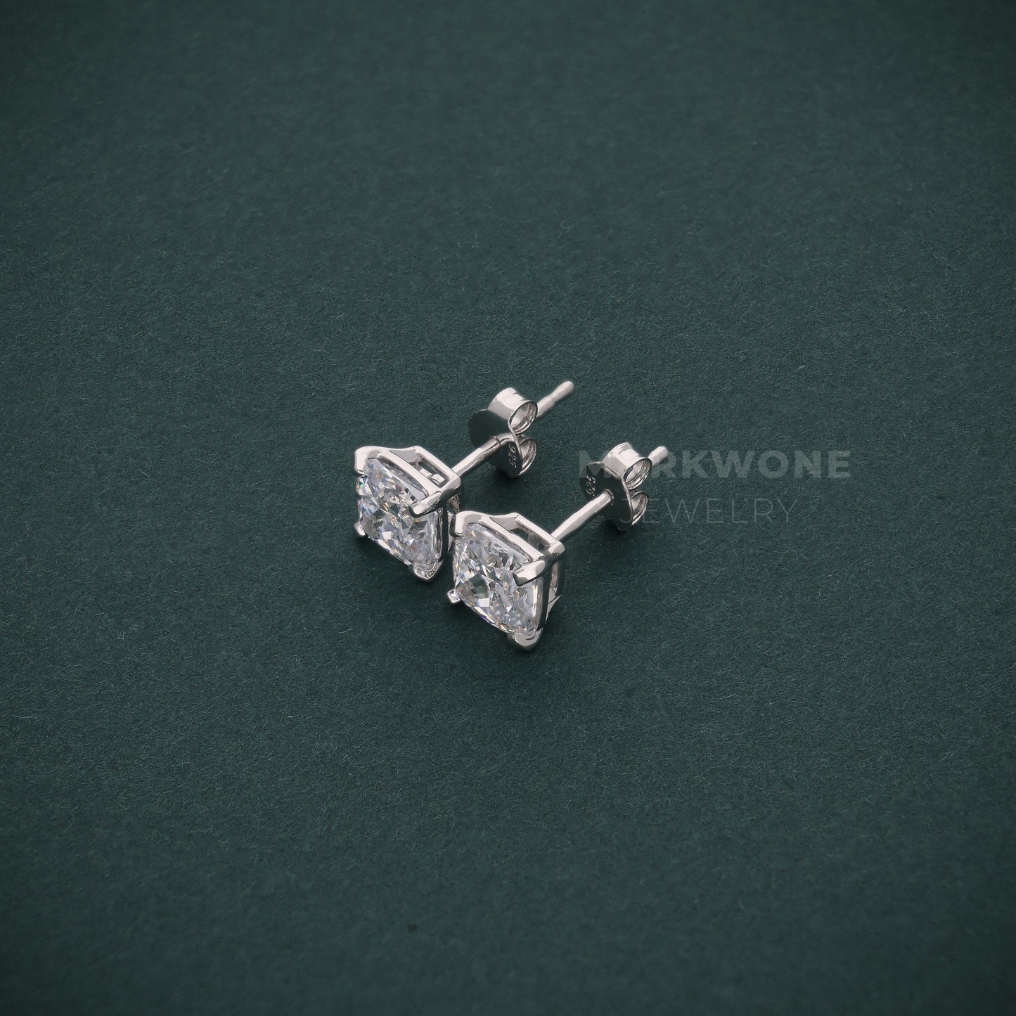 Cushion Cut  Solitaire Earrings