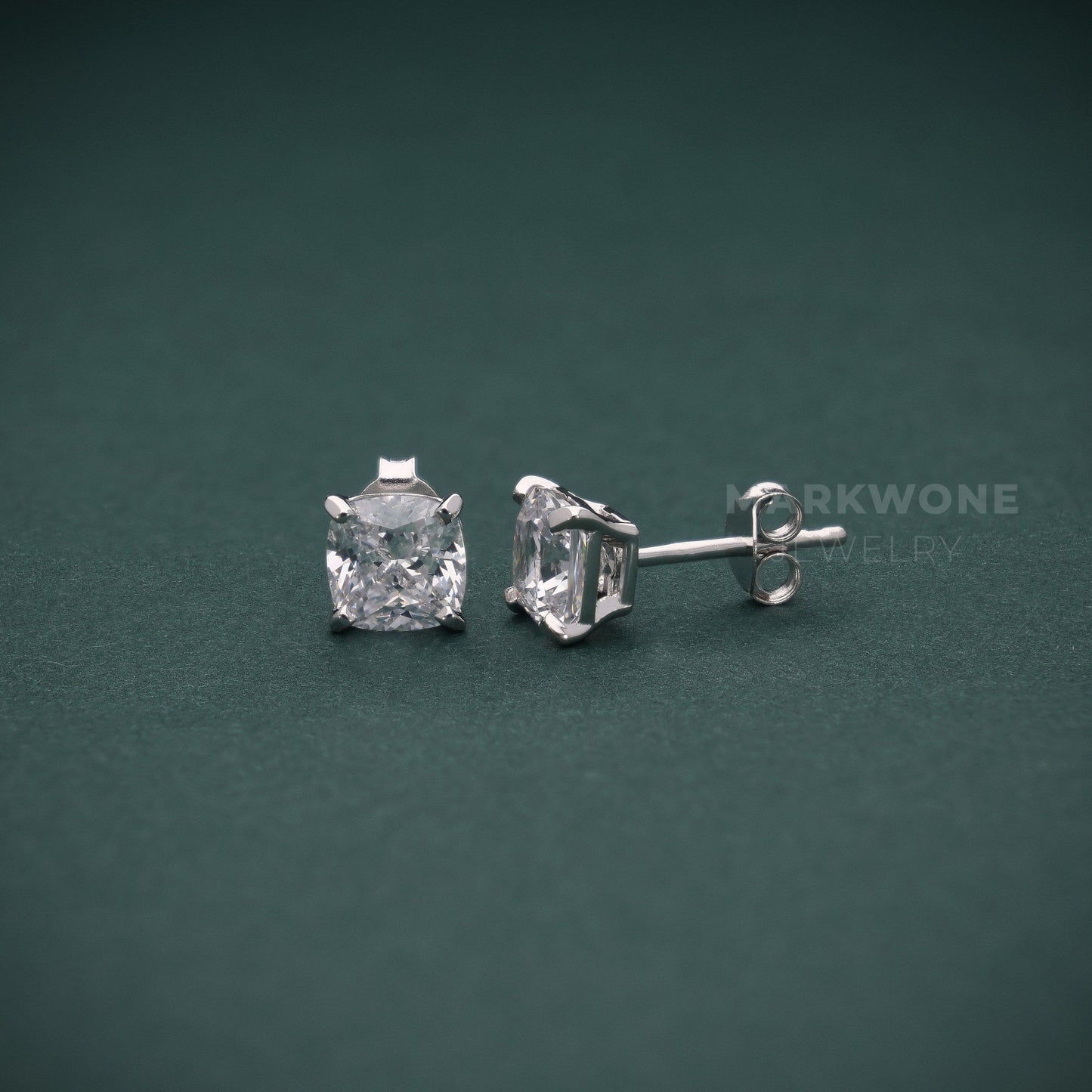 Cushion Cut  Solitaire Earrings