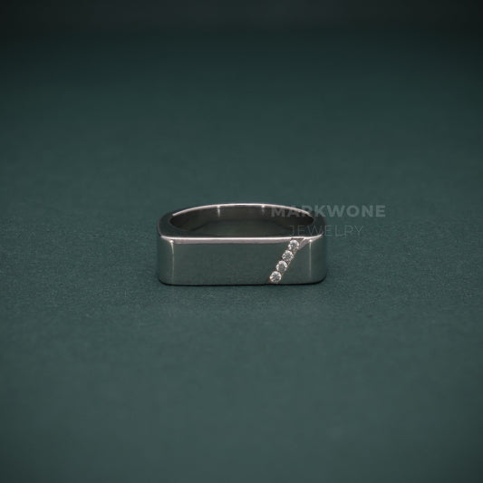Diagonal Pave Band Ring