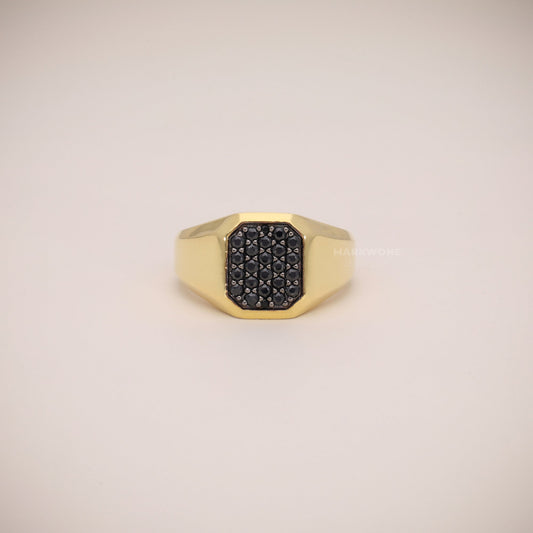 Black Stone Ring Men's