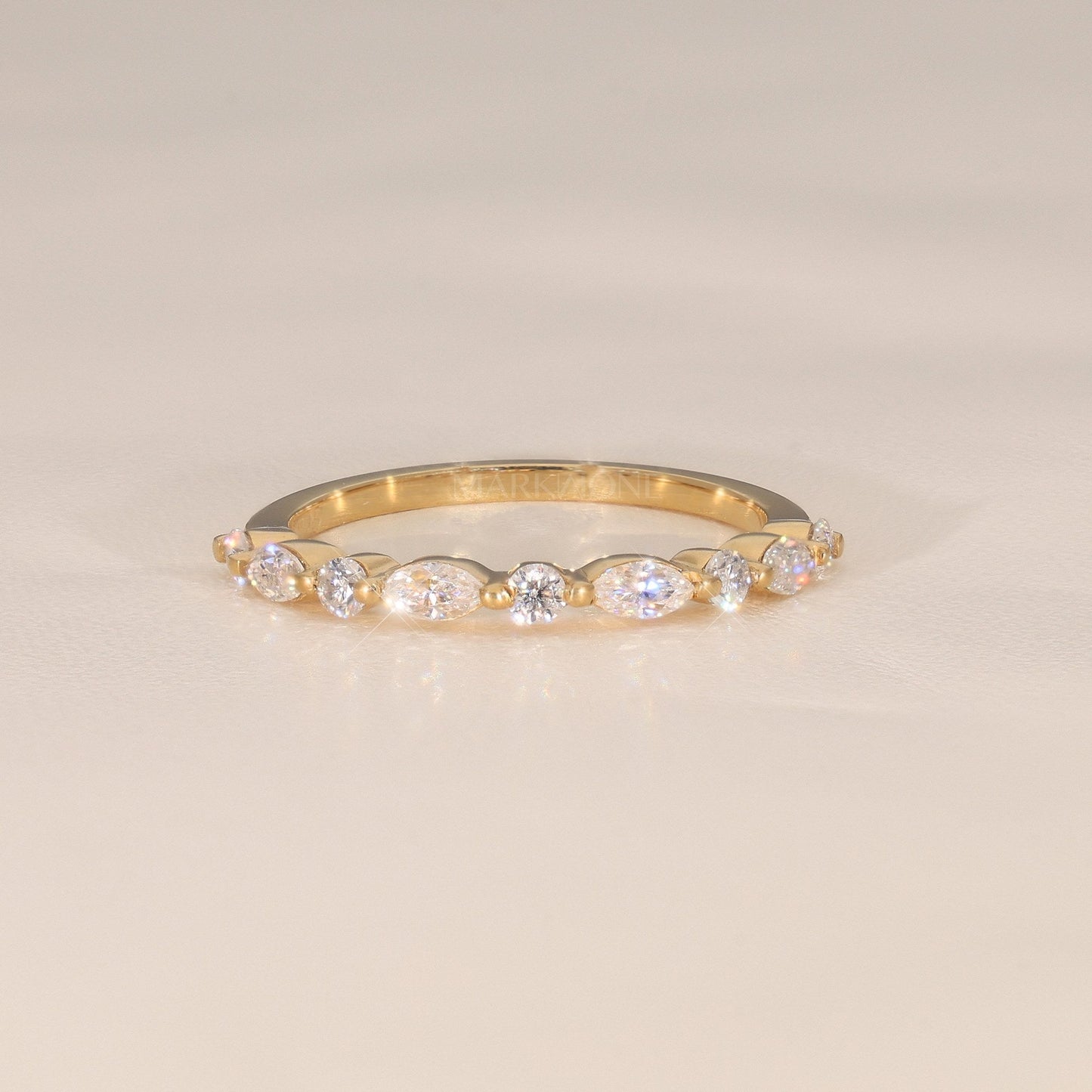 Round & Marquise Cut Band Ring