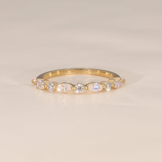 Round & Marquise Cut Band Ring