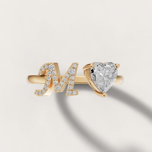 Alphabet Heart Ring