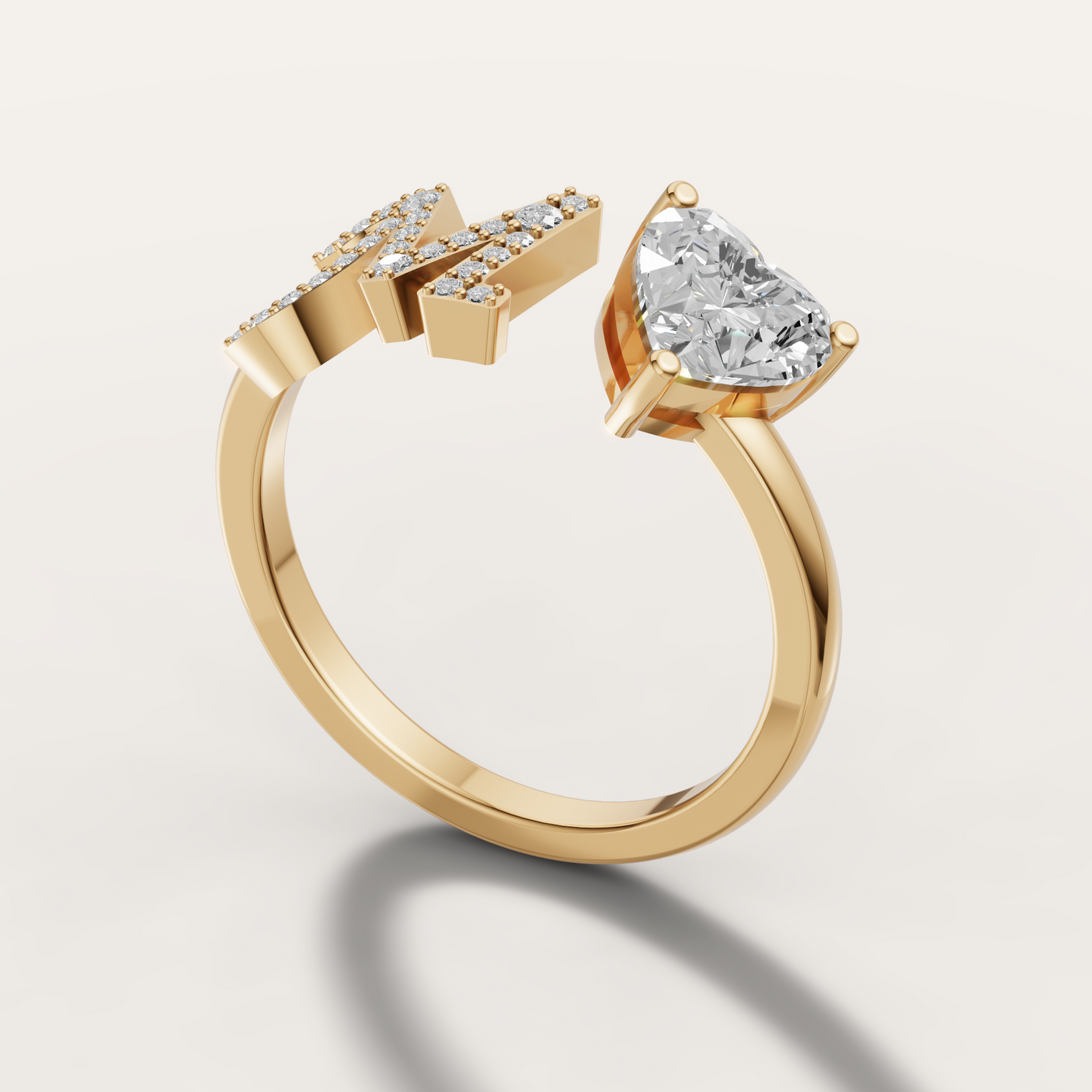 Alphabet Heart Ring