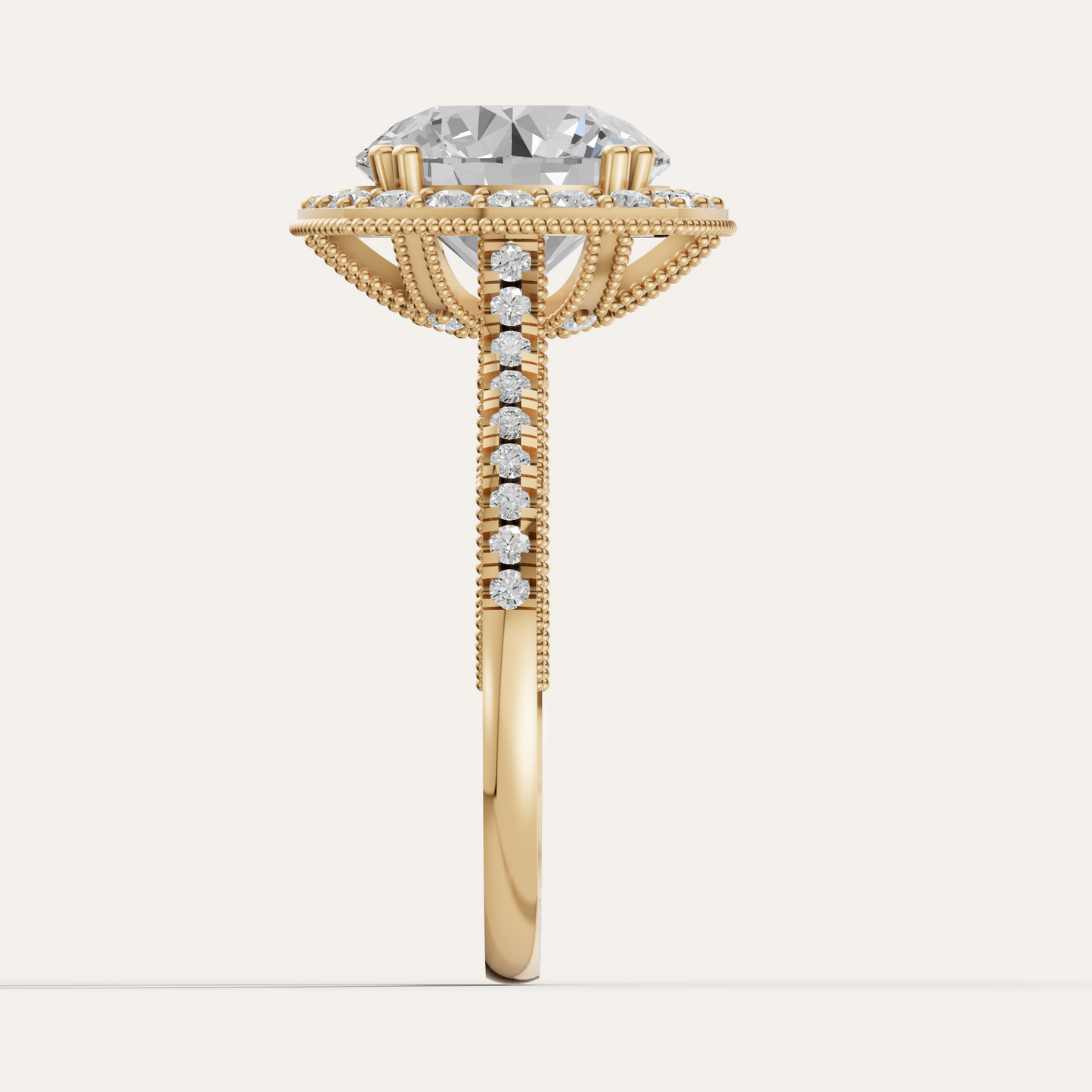 Halo engagement ring