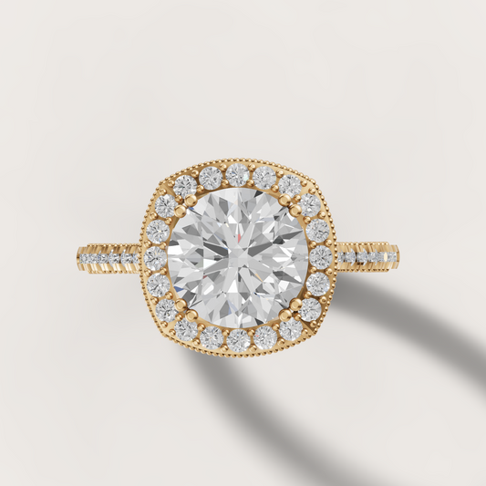 Halo engagement ring