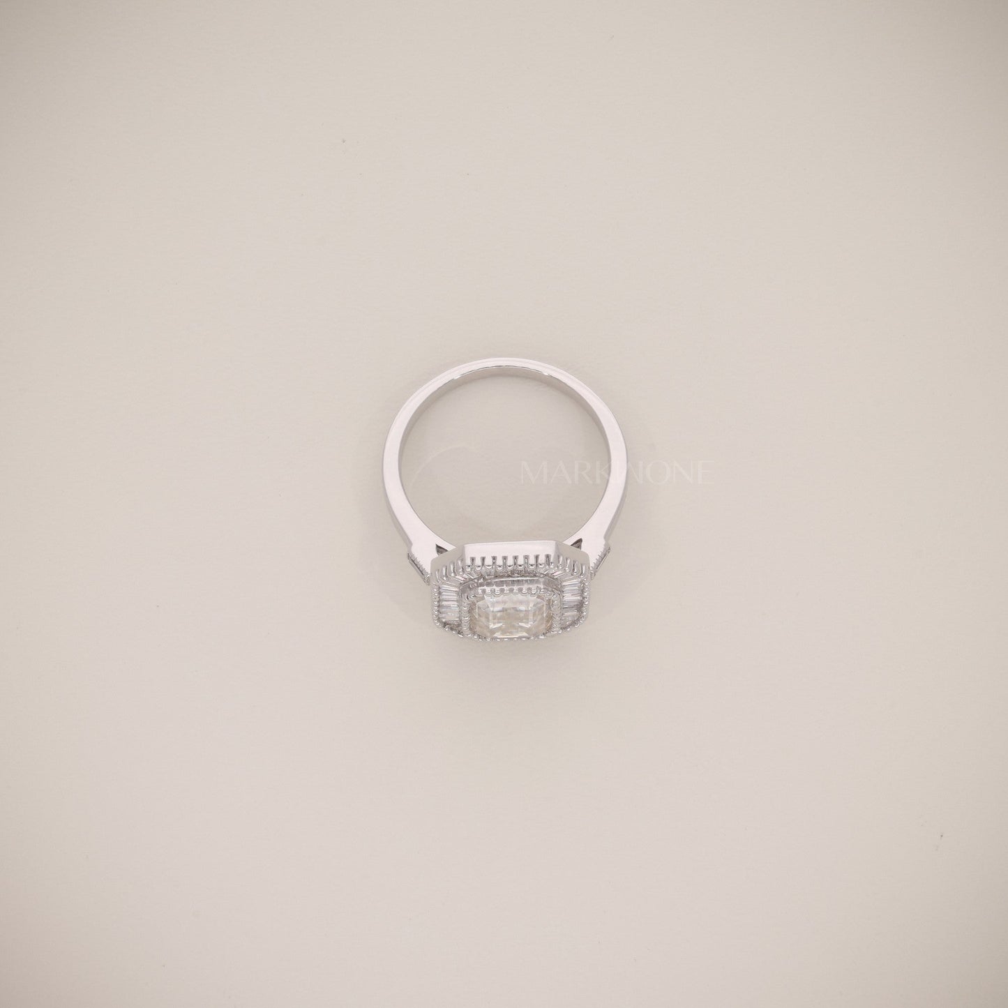 Emerald-Cut Diamond Halo Ring