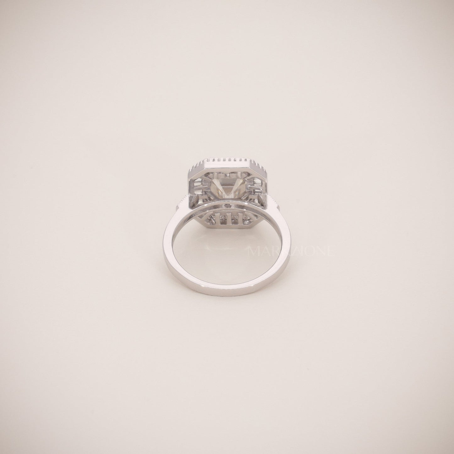 Emerald-Cut Diamond Halo Ring