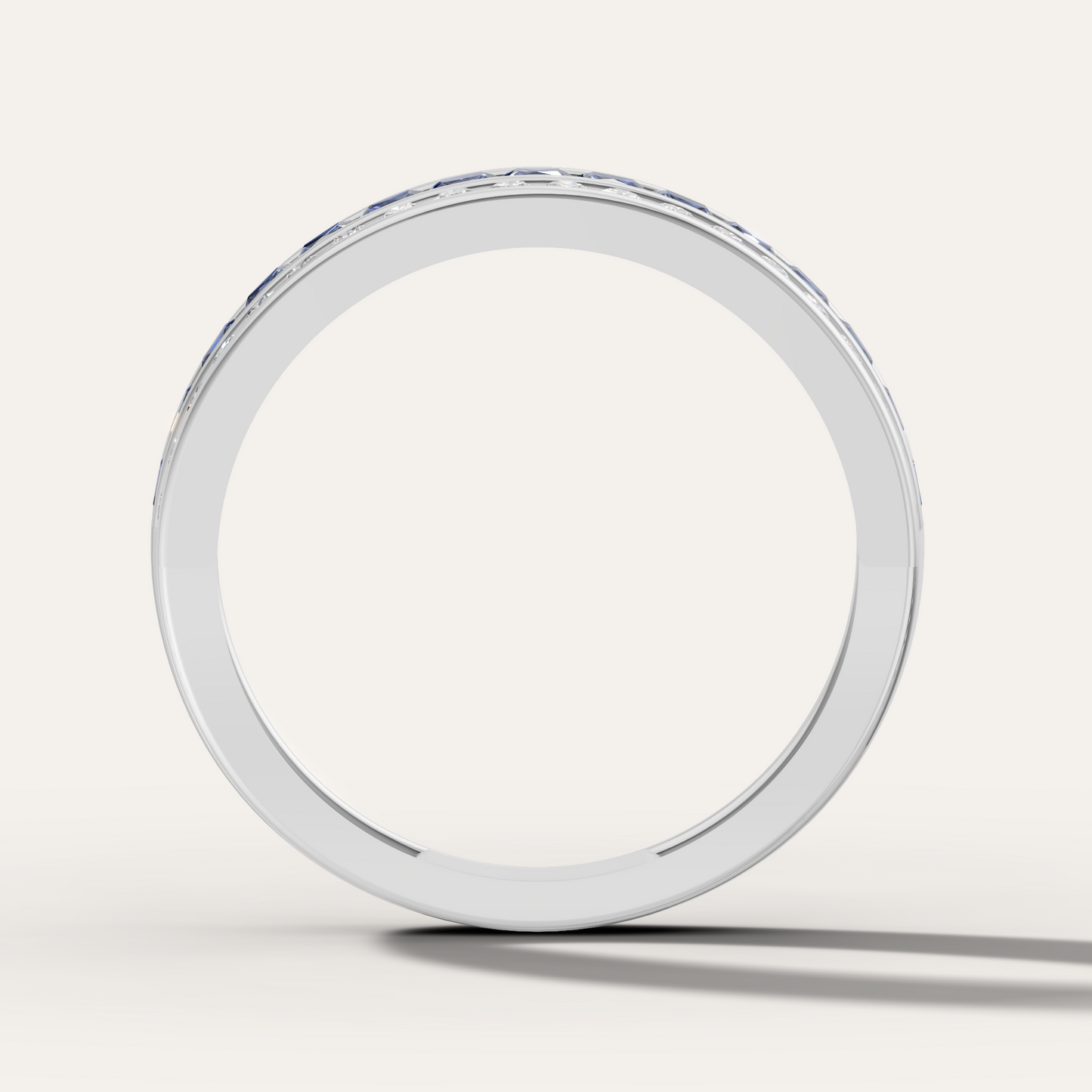 Classic Square Sapphire And Diamond Band