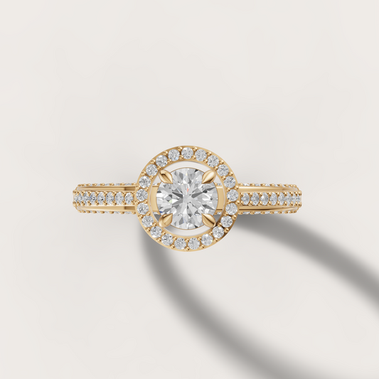 Cathedral Halo Pave Ring