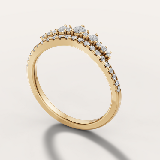 Curved Diamond Stacking Ring