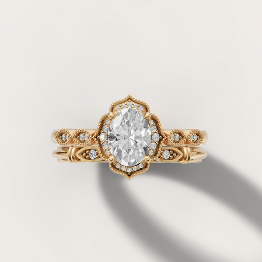 Vintage Oval Halo Ring