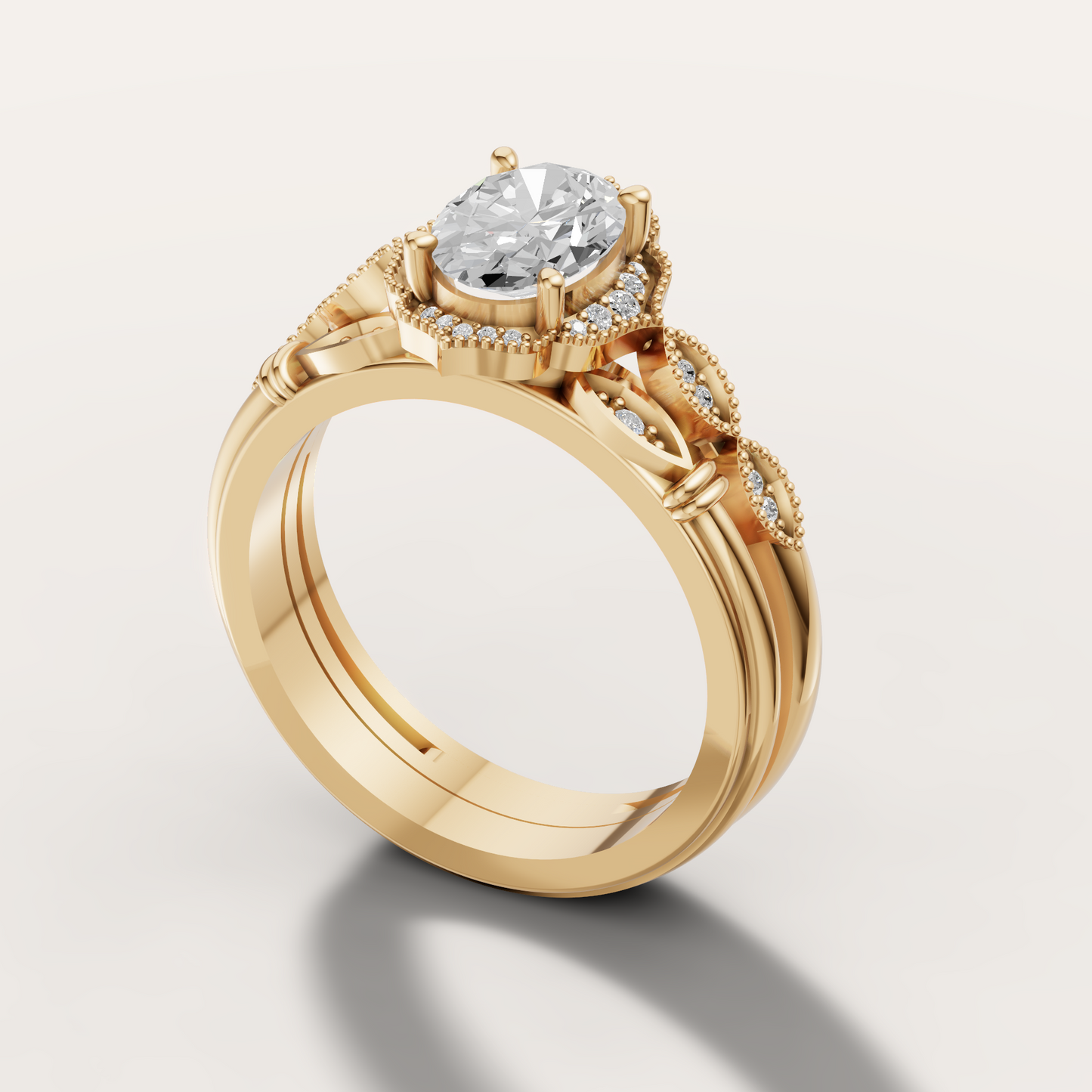 Vintage Oval Halo Ring