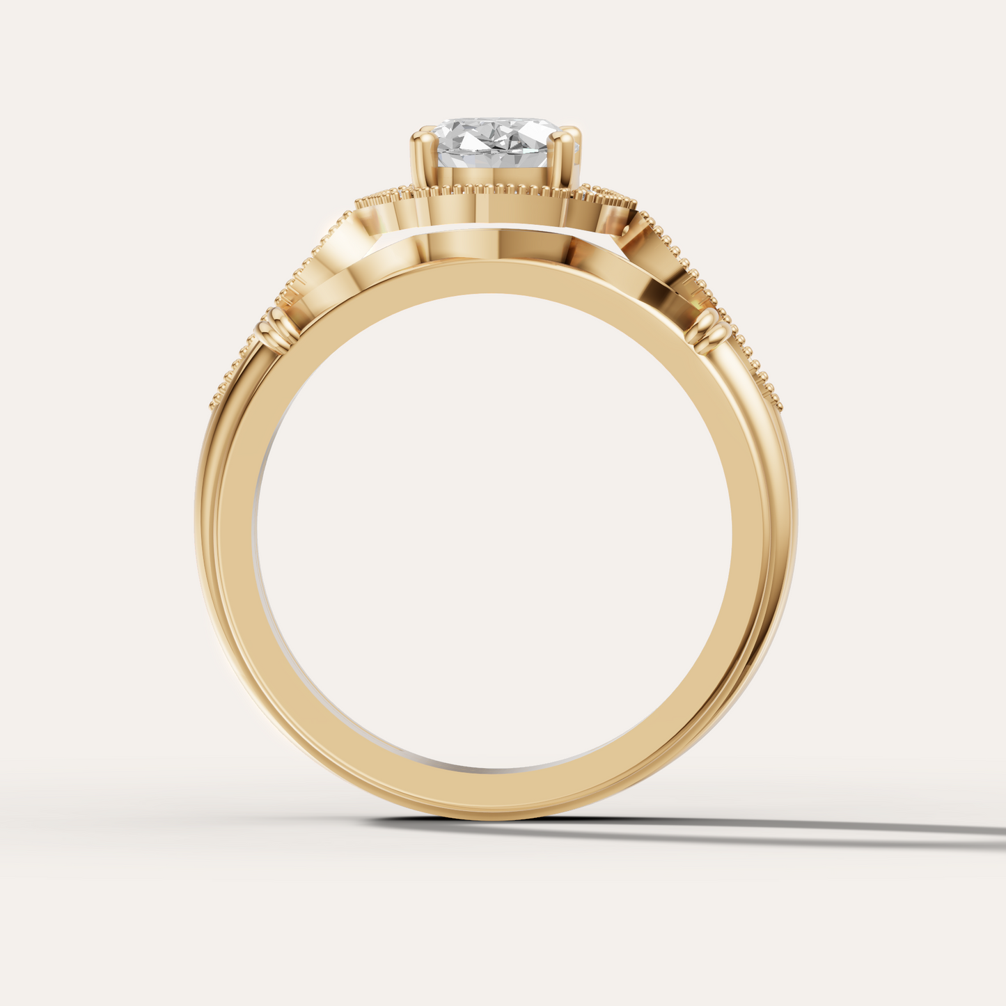 Vintage Oval Halo Ring