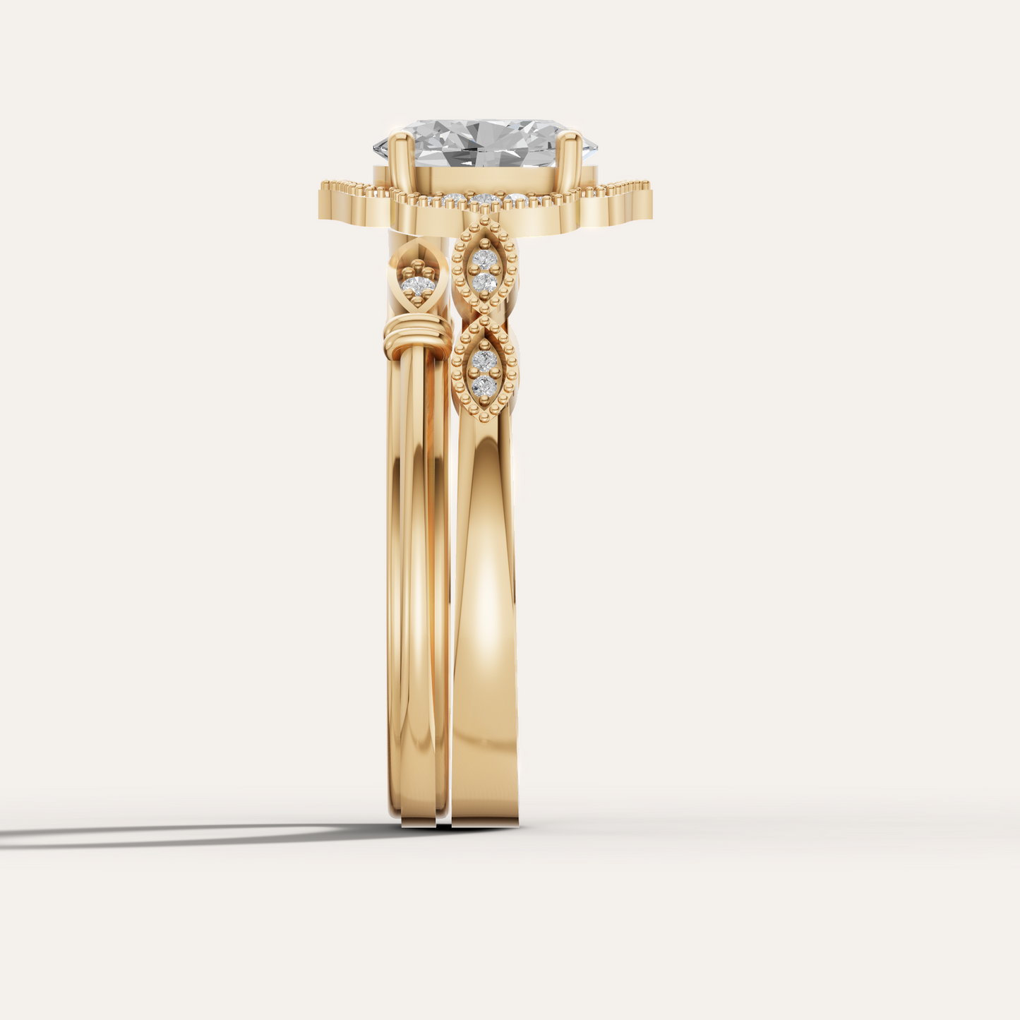 Vintage Oval Halo Ring