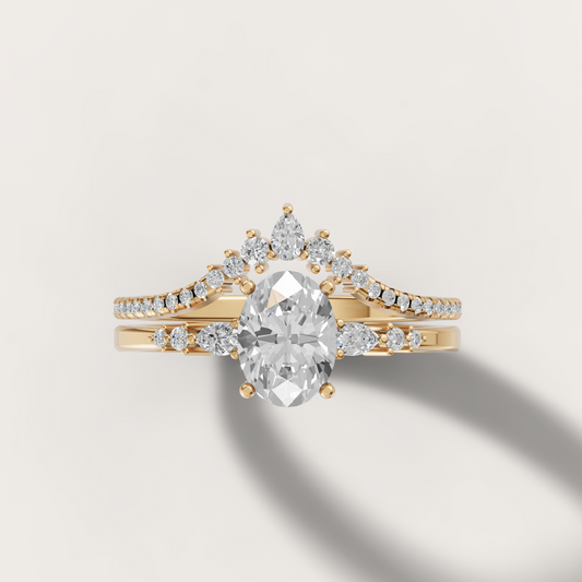 Oval Cut Pave Side-Stone Ring