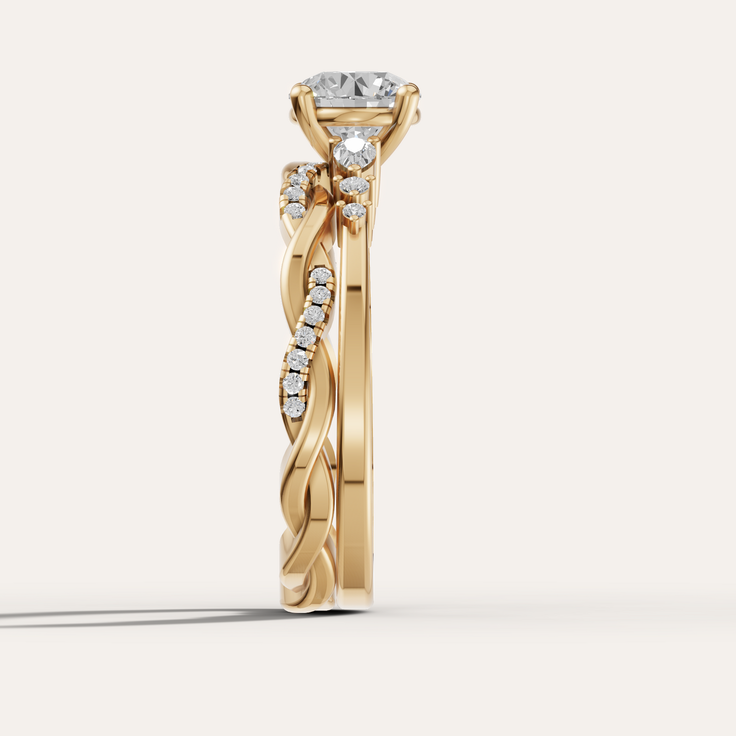 Round-Cut  Side Stone Ring