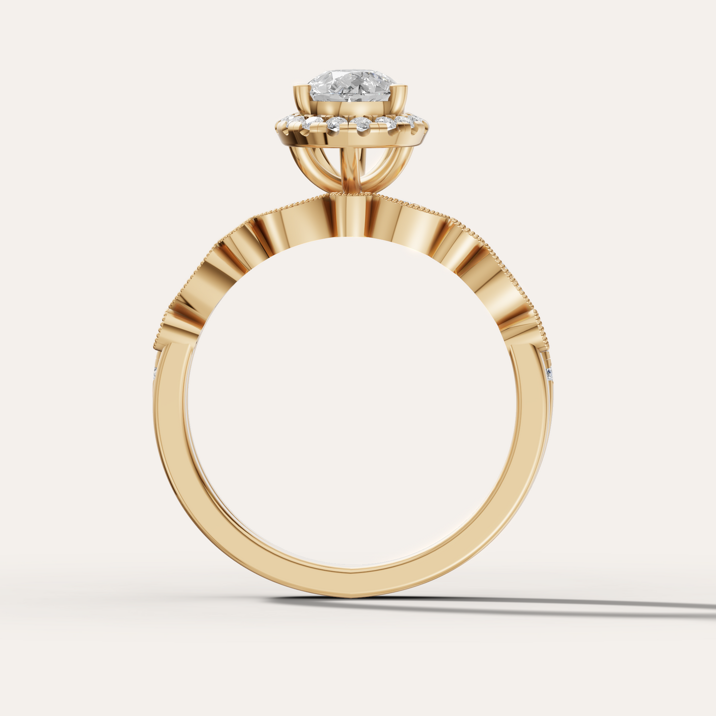 Pear Cut Halo Ring